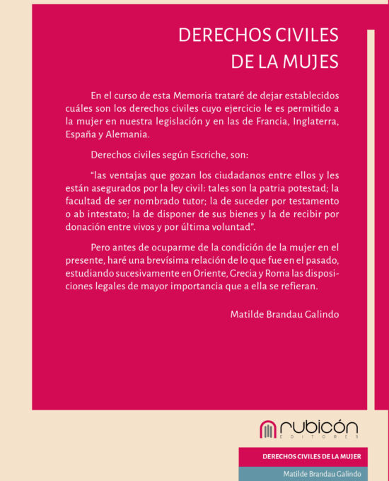 Derechos Civiles de la mujer  – Clásicos Chilenos del Derecho y las Ciencias Sociales